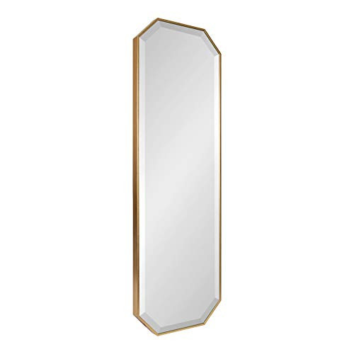 Kate and Laurel Rhodes Modern Full Length Framed Octagon Wall Mirror, 16 x 48, Gold, Decorative Glam Geometric Wall Accent | Amazon (US)