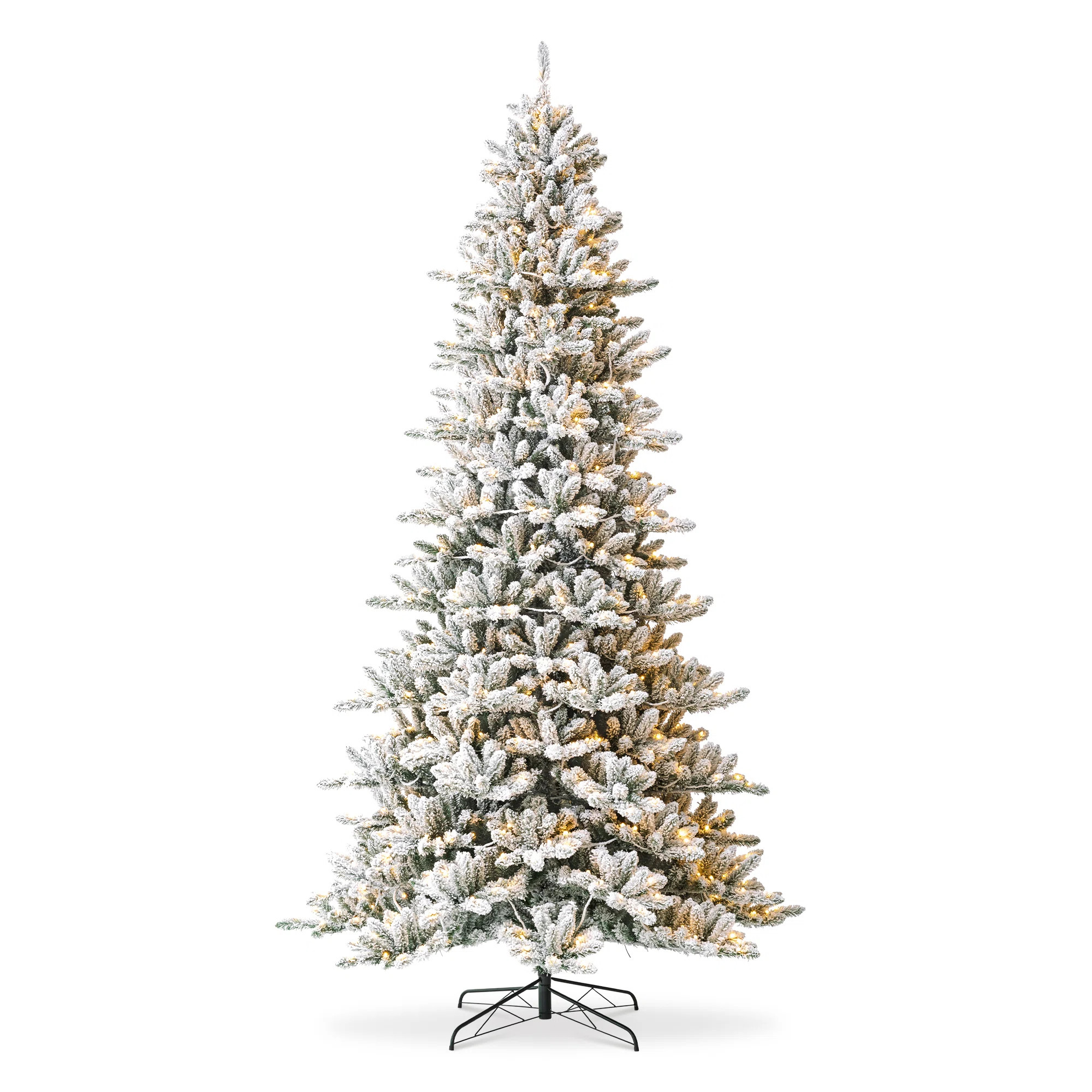 Herolinda Easy Set-Up Pre-Lit Flocked Artificial Fir Christmas Tree | Wayfair North America