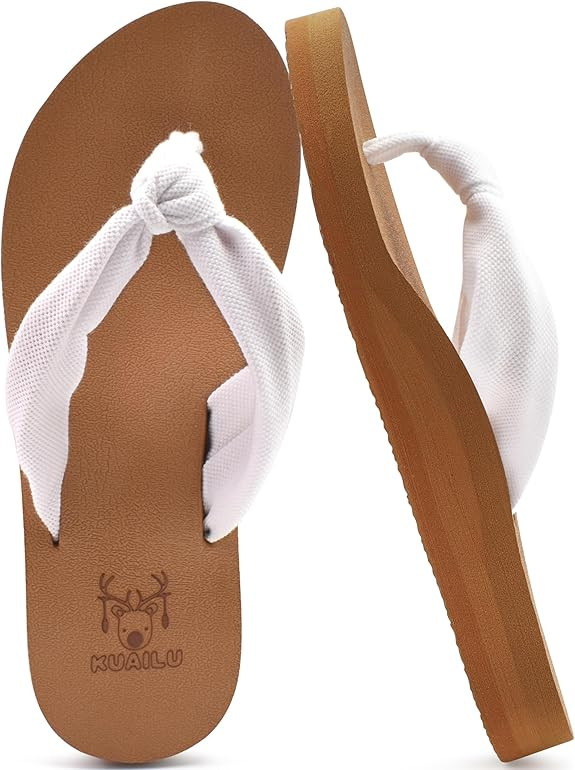 KuaiLu Flip Flops for Women with Arch Support Yoga Mat Comfortable Summer Beach Walking Thong Cus... | Amazon (US)