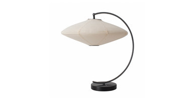 Roswell Table Lamp - Matte Black & Matte Black Finish, Handcrafted Shinpuru-sa Linen-Cotton Shade... | Manhattan Home Design