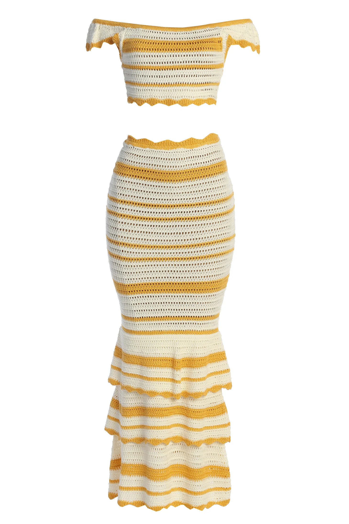 Yellow Corazon Ruffle Skirt Set | JLUXLABEL