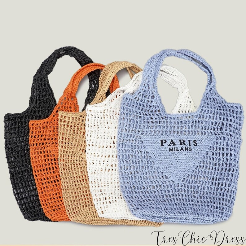 Women Plaited Raffia Straw Bag, Casual Tote Handbag with Large Capacity, Summer Vacation Beach Sh... | Etsy (US)