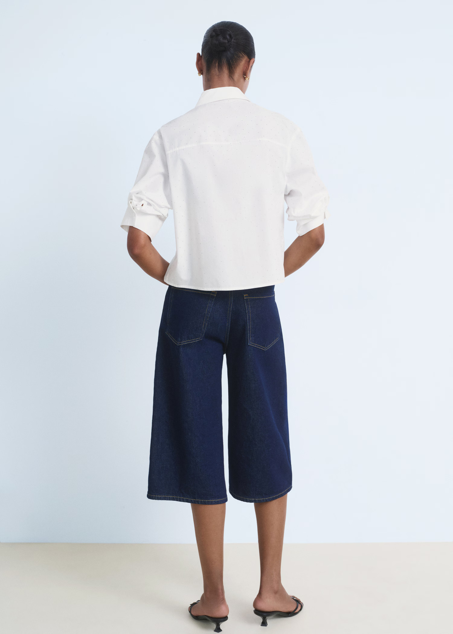 Crop-Shirt mit Strass | Mango EU