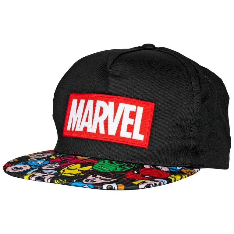 Marvel Comics Brand Logo With Sublimated Brim Adjustable Snapback Hat | Walmart (US)