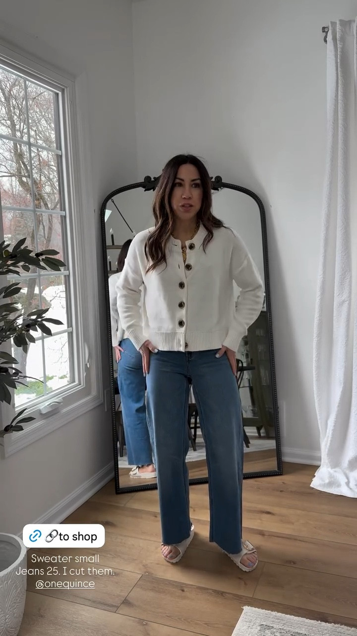 Small white cardigan. Jeans 25. I cut them.



#LTKOver40 #LTKPetite