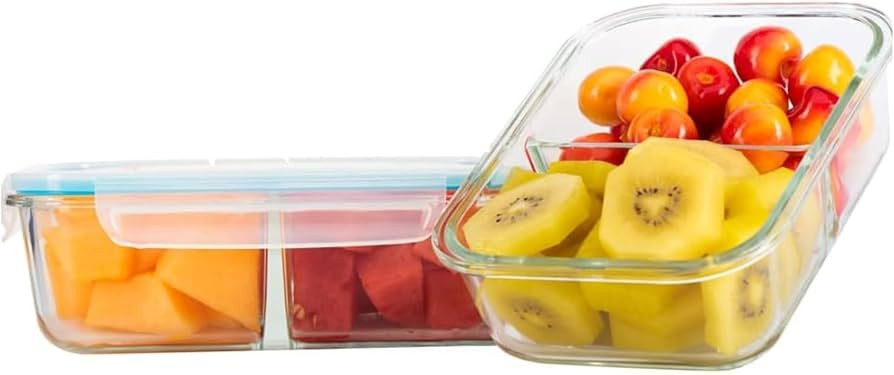 Moss & Stone Kitchen Glass Food Storage Containers Set with Lids. Glass Meal Prep Containers 2 Co... | Amazon (US)