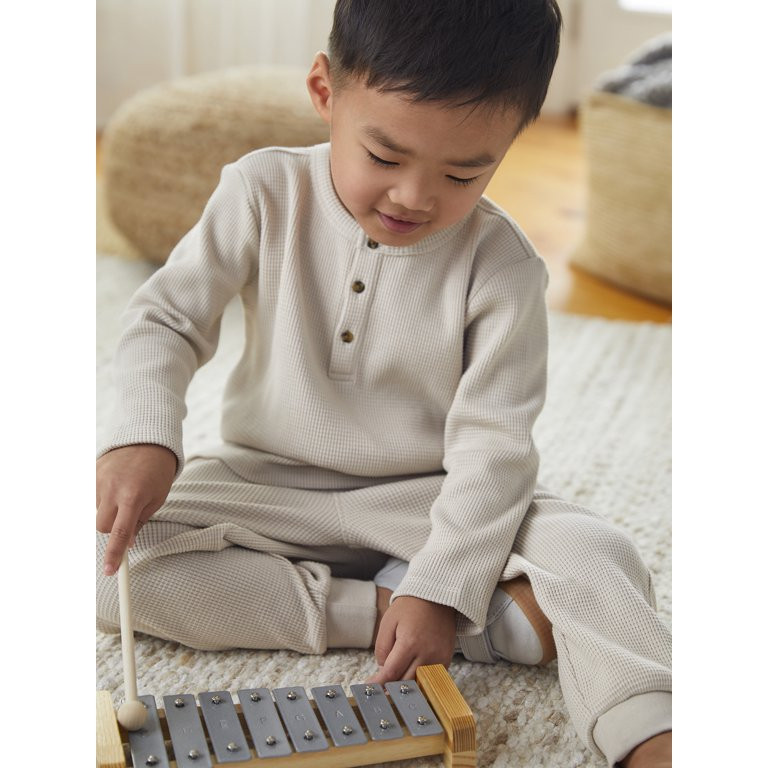 Modern Moments by Gerber Toddler Boy Long-Sleeve Casual Waffle Henley T-Shirts, 2-Pack, 12M-5T | Walmart (US)