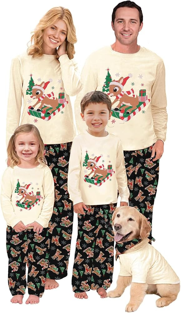 OAKFashion Christmas Pajamas for Family, Xmas Pajamas Family Christmas Pjs Matching Sets Holiday ... | Amazon (US)