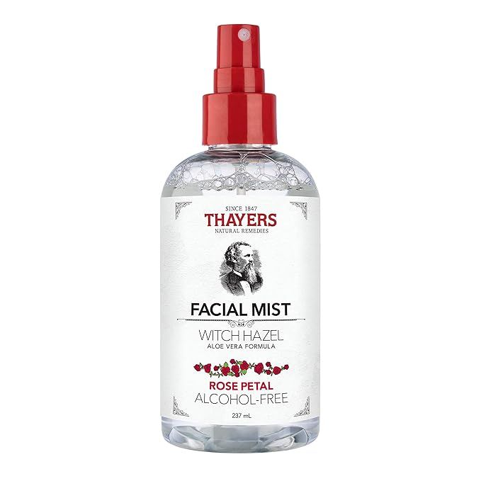 THAYERS, AlcoholFree Witch Hazel Facial Mist Toner Clear, Rose Petal, 8 Fl Oz | Amazon (US)