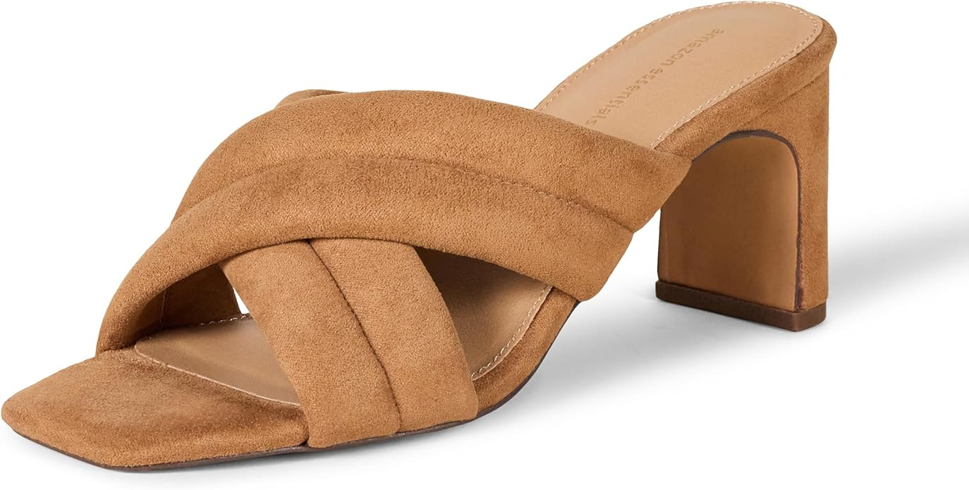Amazon Essentials Women's Crossover Heeled Sandal with Padded Straps and Memory Foam Insole | Amazon (US)