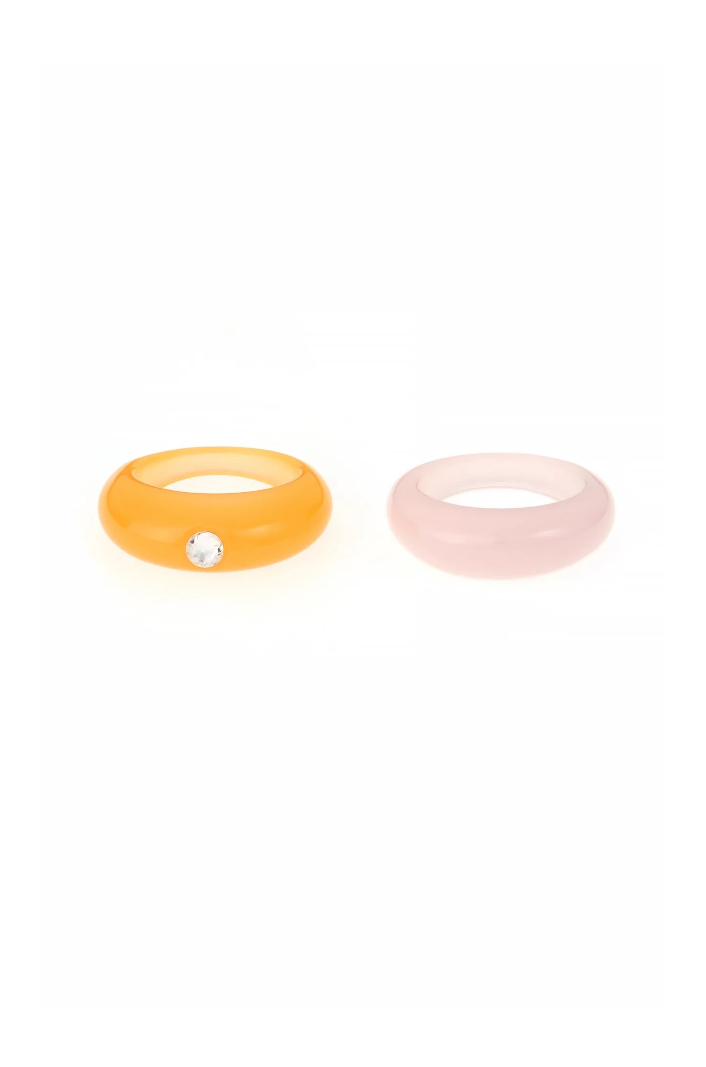 Creamsicle and Puff Pink Resin Ring Set | Ettika