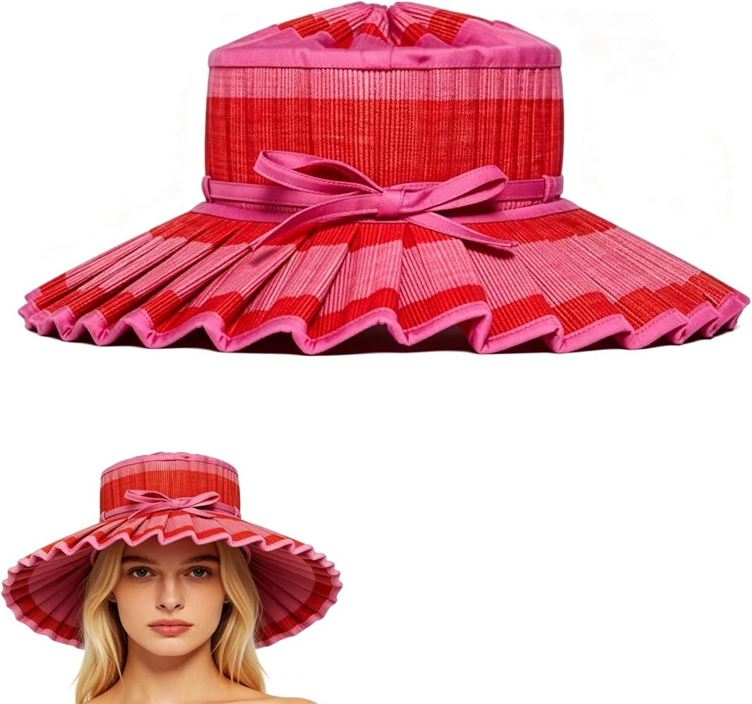 Women's Lorna Murray Hat,Straw Reversible Pleated Sun Hat,Wide Brim Foldable Casual Outdoor Beach... | Amazon (US)
