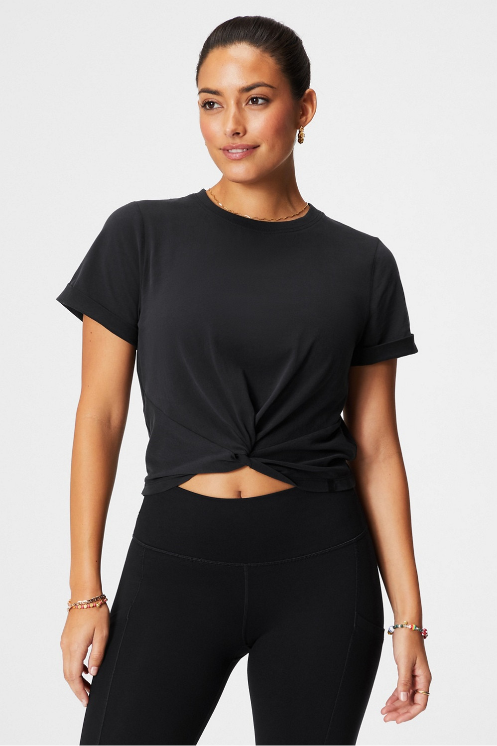 100% Cotton Front-Twist Tee | Fabletics - North America
