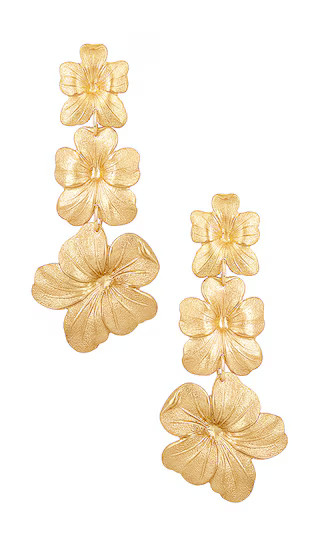 Tropic Floral Earrings in Gold | Revolve Clothing (Global)