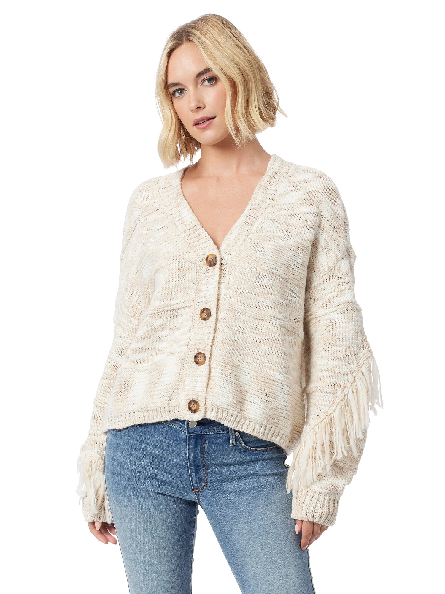 Jessica Simpson Women's and Women's Plus Aamina Fringe Cardigan, Sizes XS-4X | Walmart (US)