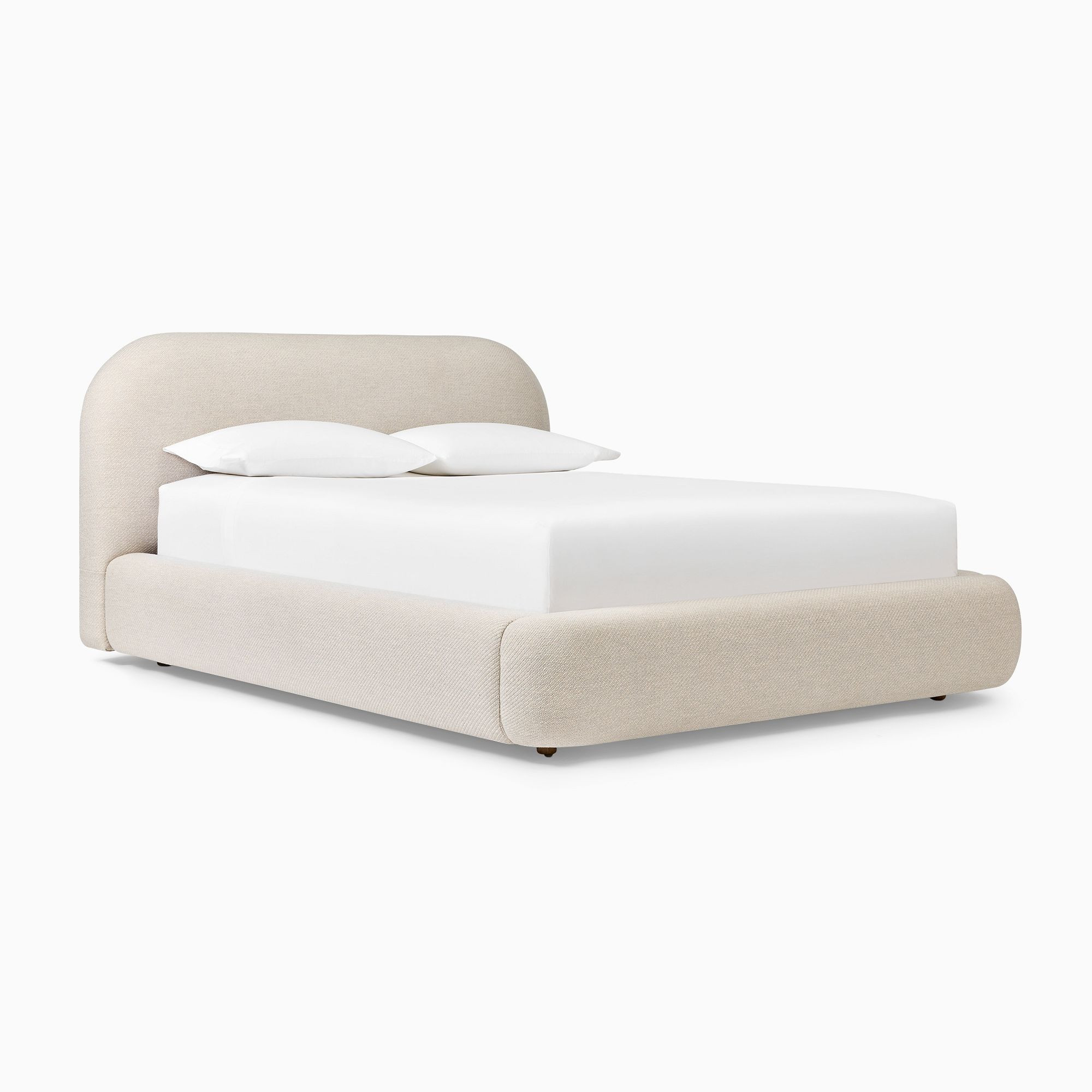 Laurent Bed, King, Chunky Melange, Belgian Flax | West Elm (US)