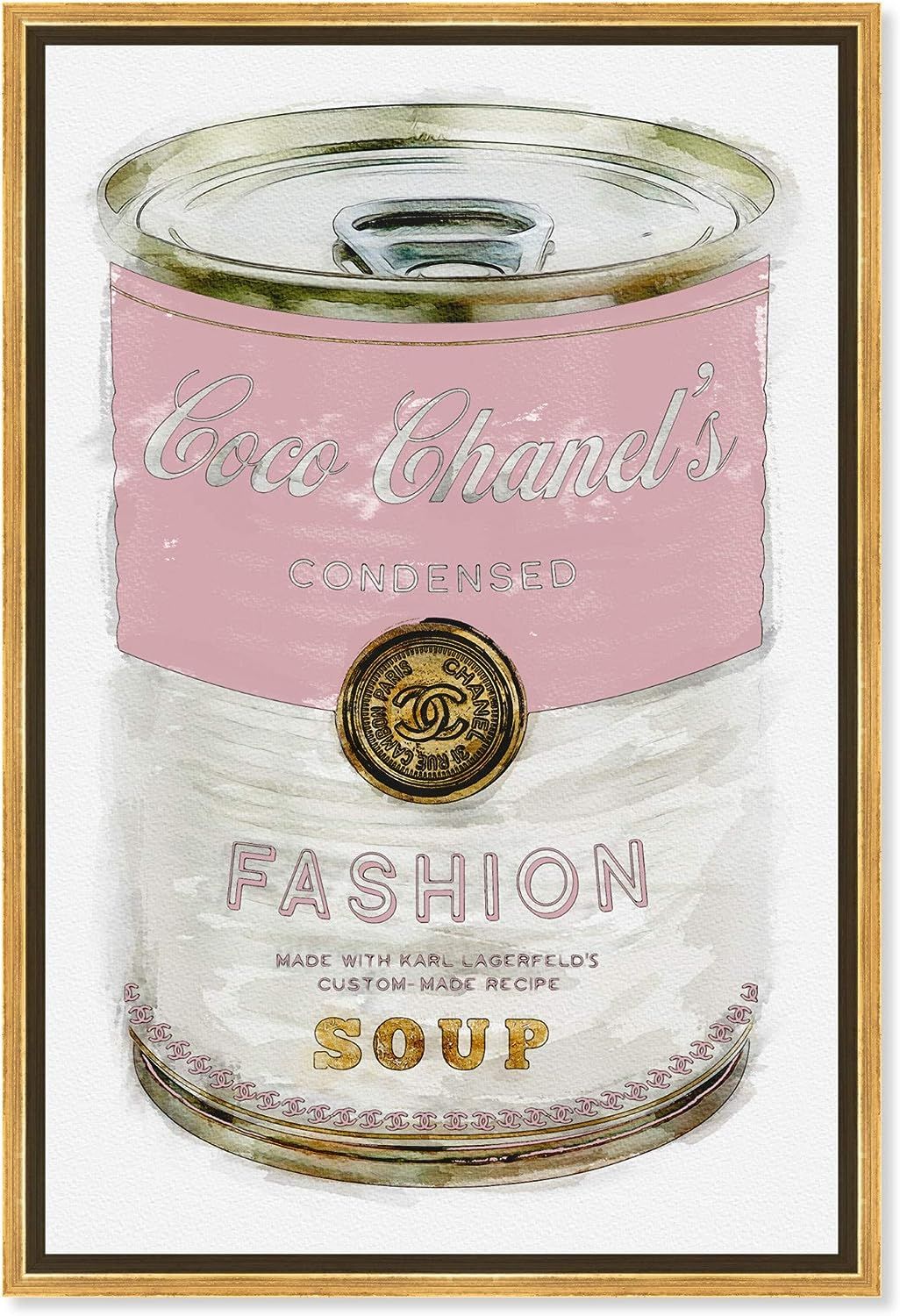 The Oliver Gal Artist Co. Fashion and Glam Framed Wall Art Canvas Prints 'Fashion Soup Pink' Soup... | Amazon (US)