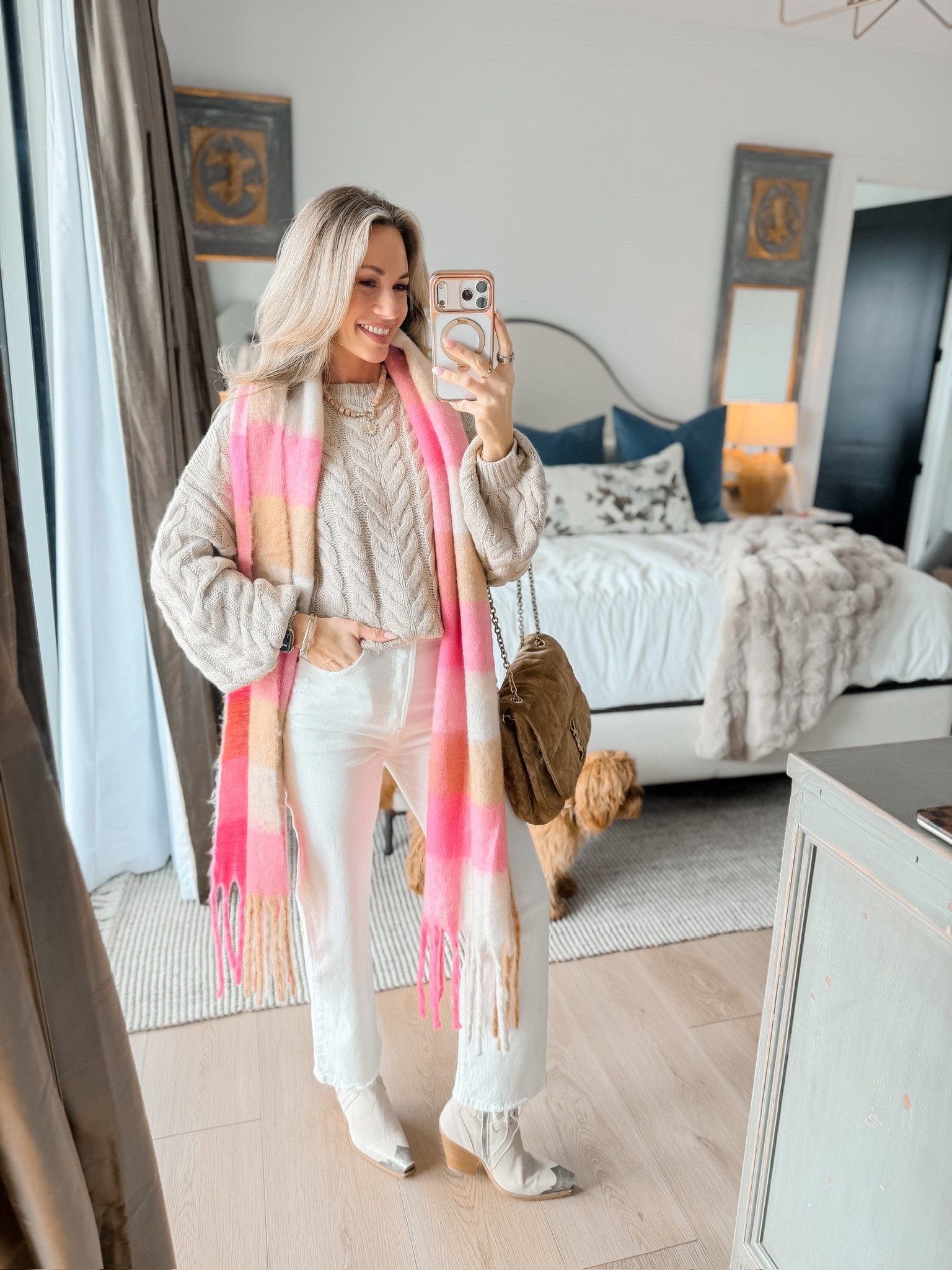Amazon elevated casual outfit! A perfect Spring transition outfit! // I’m wearing 24 jeans and xs sweater! Boots run tts.

#LTKgrwm #LTKPetite #LTKootd