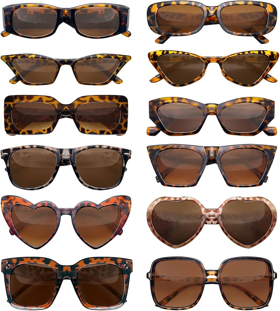 SUNOVELTIES 12 Mixed Style Sunglasses Classic Retro Party Favors Eyewear Costume Accessories Bulk... | Amazon (US)