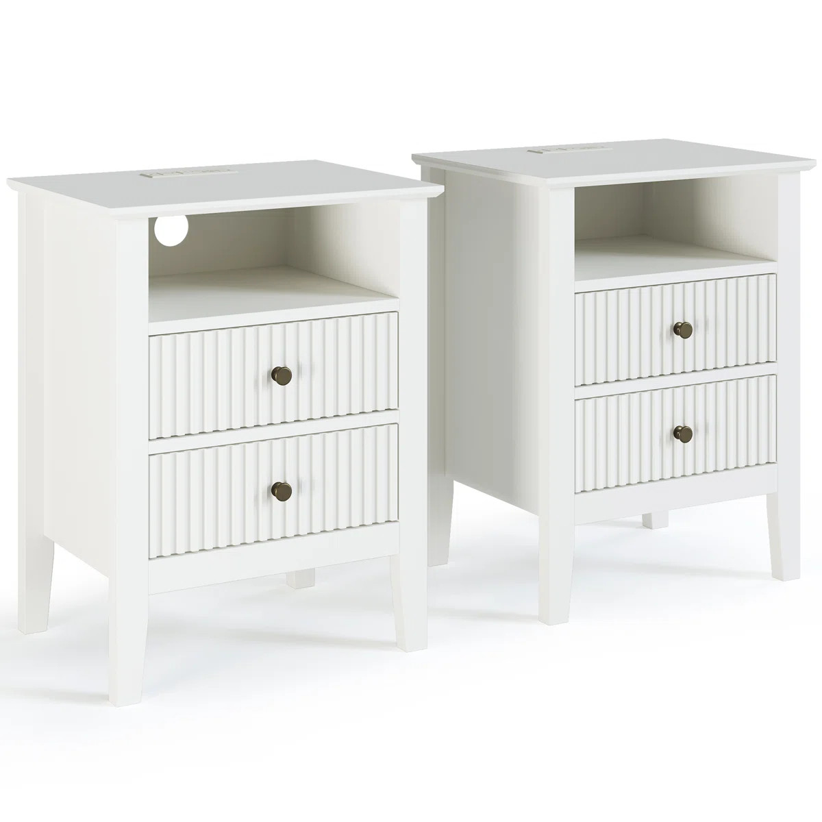 Amberrae 2 Drawer Nightstand (Set of 2) | Wayfair North America