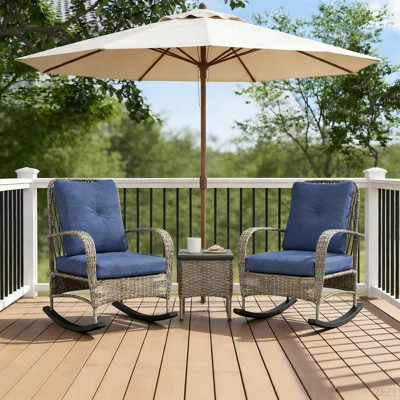 Balcony Furniture Set,3 Piece Wicker Patio Furniture Set | Wayfair North America