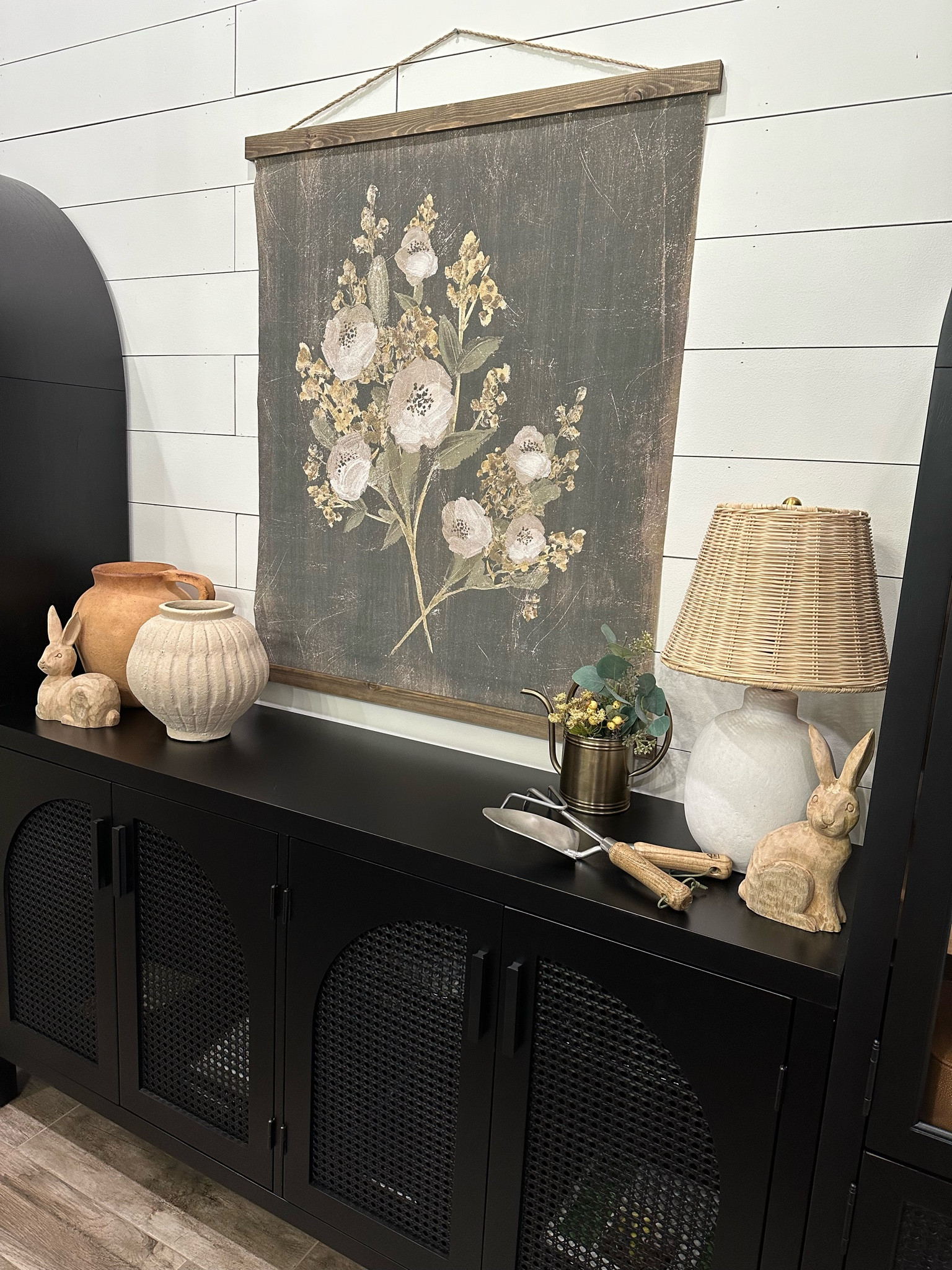 Spring home decor, spring florals, brass watering can, target spring decor, target home decor, neutral lamp, table lamp, neutral vases, wood bunny, bunny decor, spring console table styling

#LTKstyletip #LTKSeasonal #LTKhome