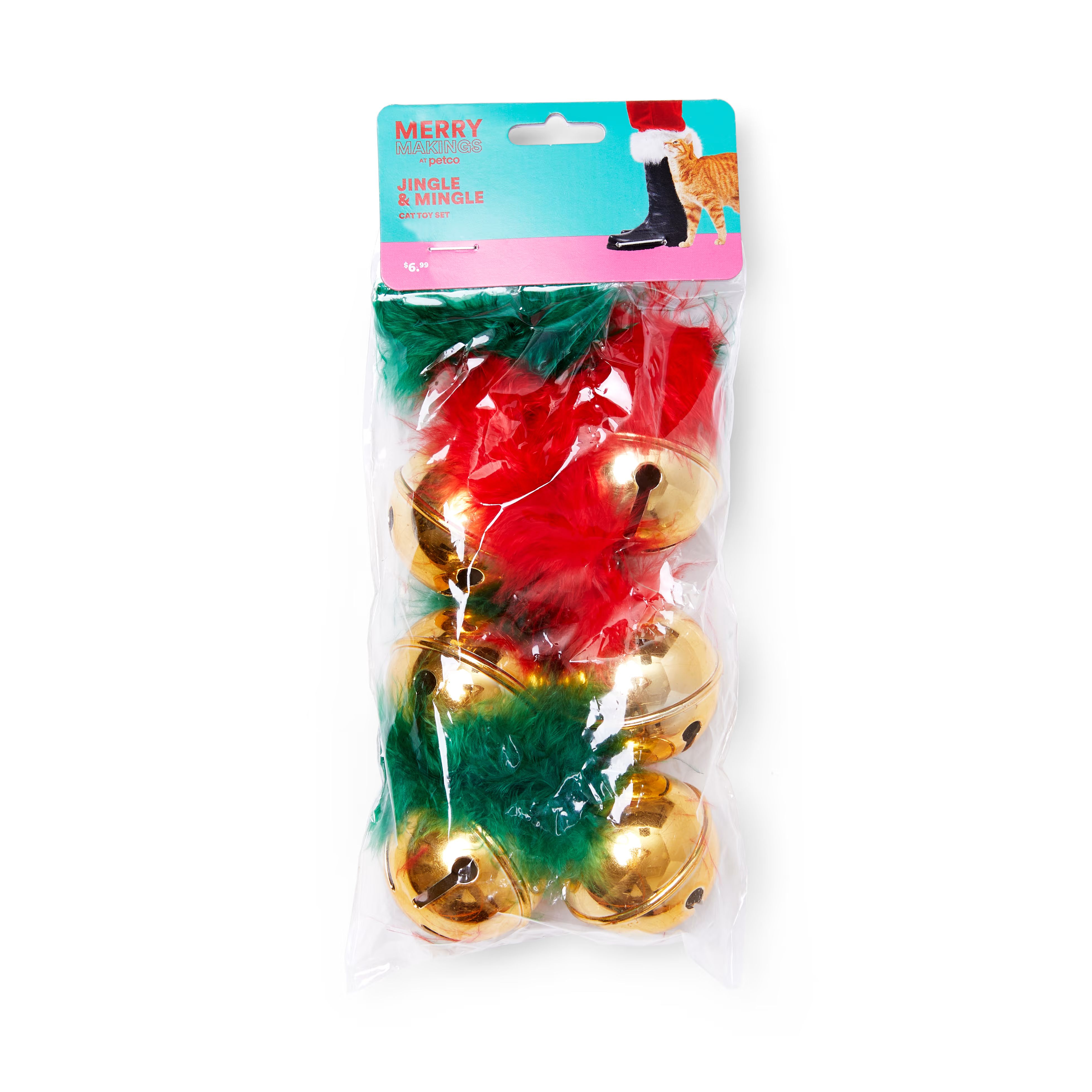 Merry Makings Jingle & Mingle Bells Cat Toy Set, X-Large, Pack of 6 | Petco