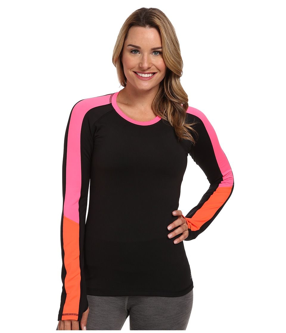 adidas Techfit Cold Weather Crew (Black/Solar Pink/Solar Red) Women's Long Sleeve Pullover | Zappos