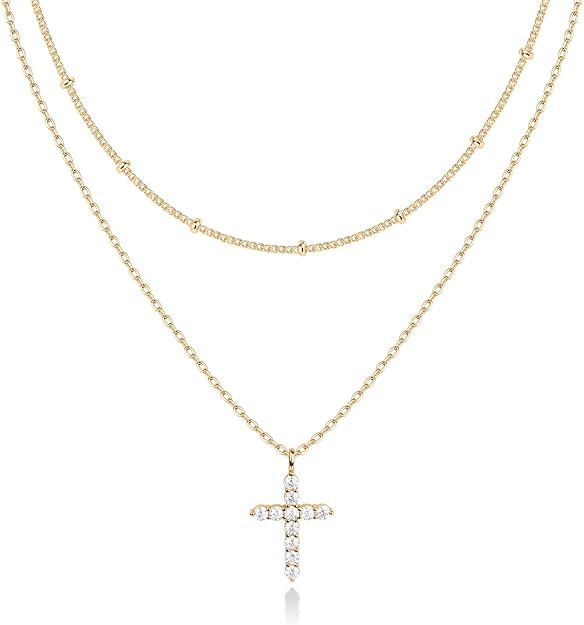 PAVOI 14K Gold Plated Layering Necklaces | Stylish Minimalist Design Pendant Necklaces | Butterfl... | Amazon (US)