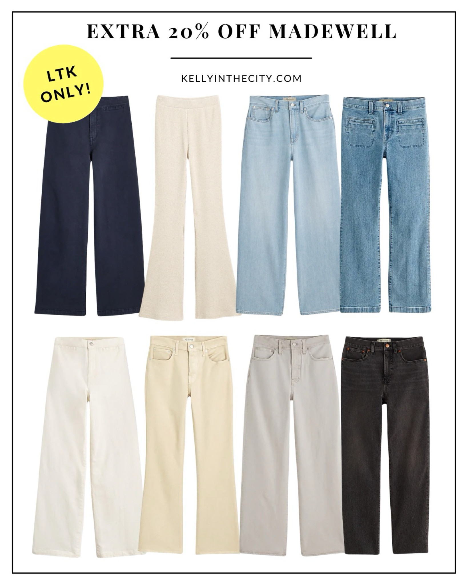 LTK x Madewell sale on sale! Wide-leg crop pants, wide-leg crop jeans, knit pants, flare crop jeans, straight crop jeans, and more for double the discount.

#LTKFindsUnder100 #LTKxMadewell #LTKSaleAlert