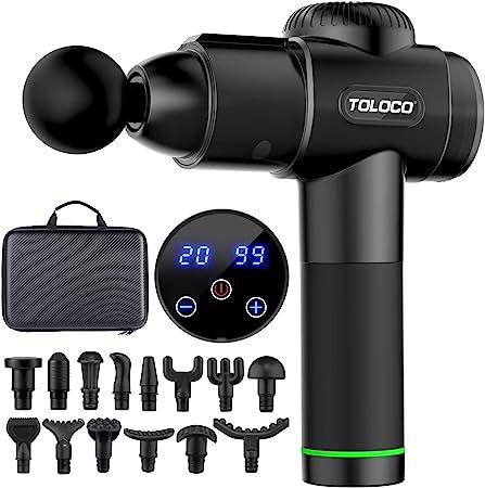 TOLOCO Massage Gun, Upgrade Muscle Massage Gun for Athletes, Handheld Deep Tissue Massager, Black | Amazon (US)