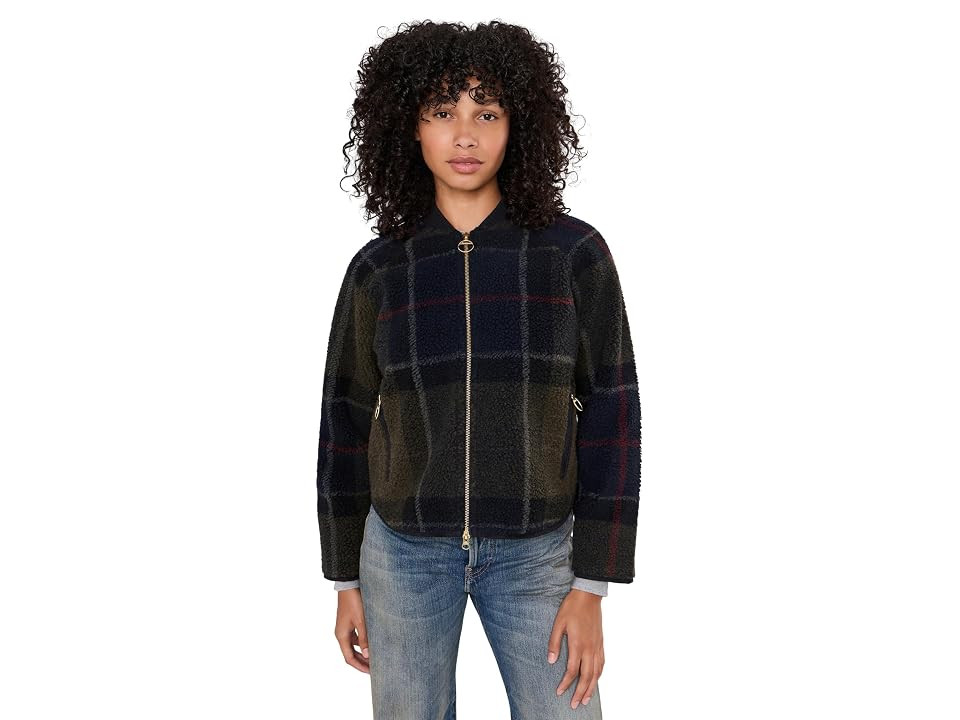 Barbour Kirklees Fleece Women's Coat Shadow Classic Tartan: 4, Polyester | Zappos.com