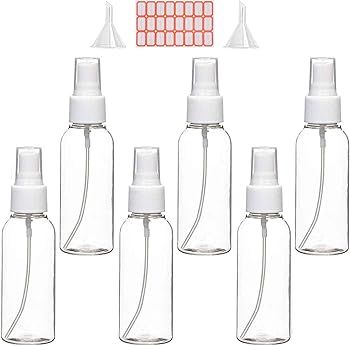 Zoizocp Spray Bottles, 2oz/50ml Clear Empty Fine Mist Plastic Mini Travel Bottle Set, Small Refil... | Amazon (US)