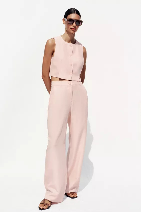 WIDE-LEG TROUSERS WITH DARTS | Zara UK