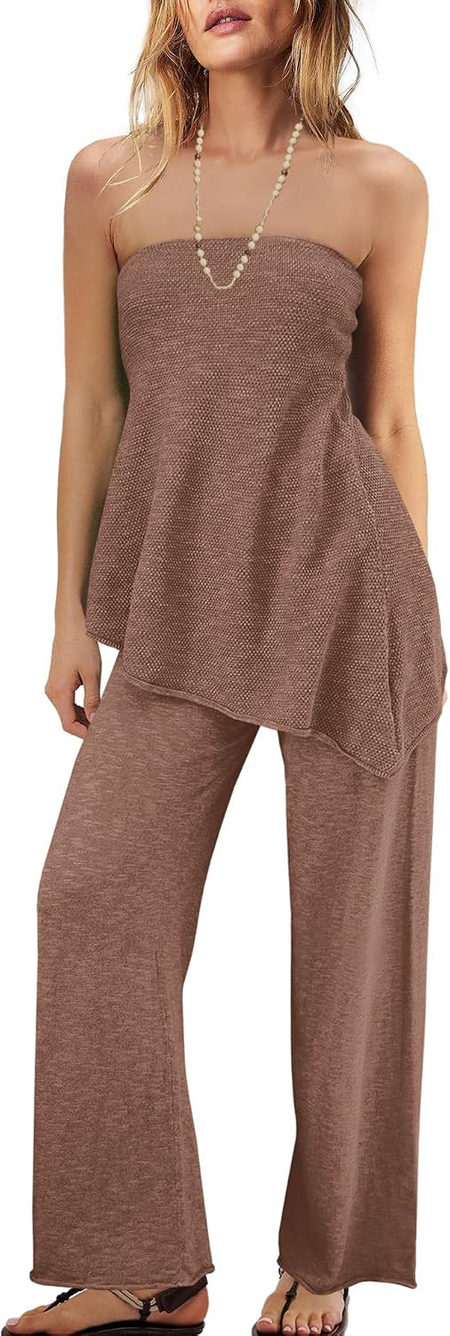 Panadila Womens Summer Matching Set Two Piece Tube Top and Pants | Amazon (US)