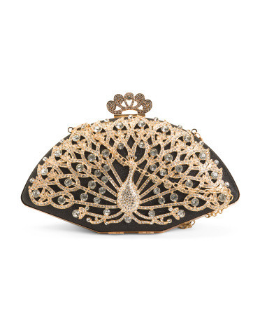 Crystal Stones Floral Clutch | TJ Maxx