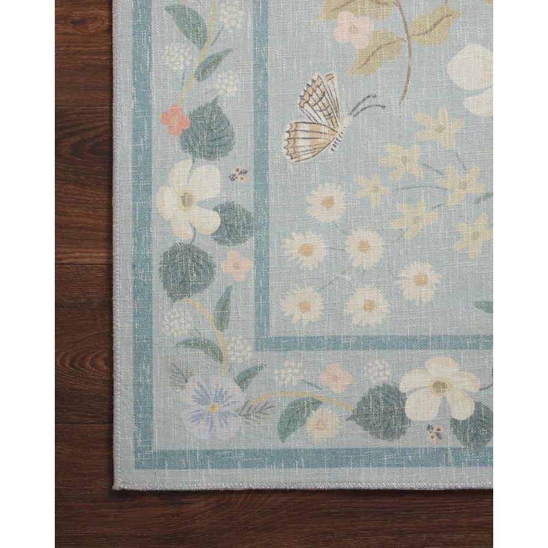 Rifle Paper Co. x Loloi Floral Willow Sky Area Rug | Wayfair North America