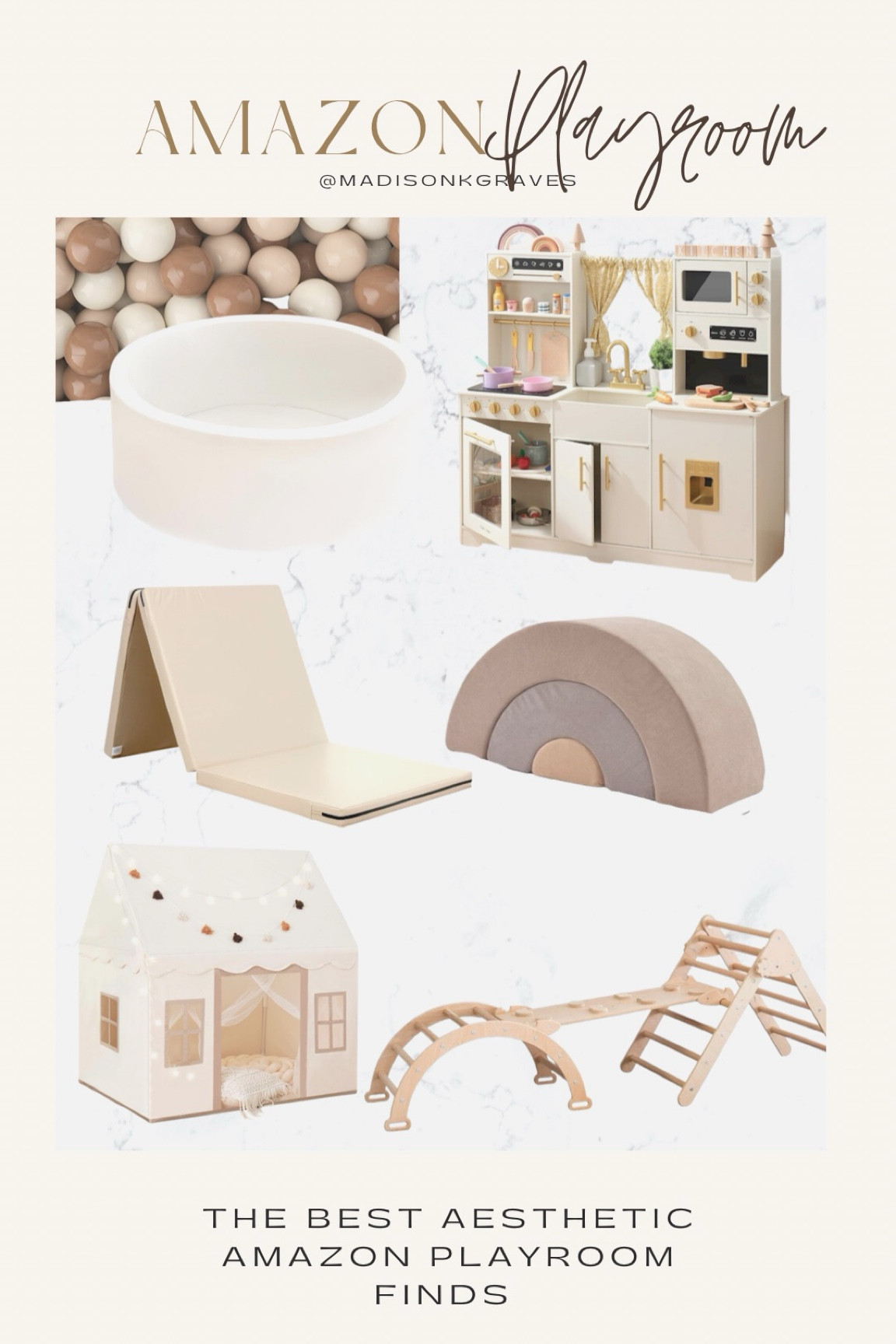 My fav neutral aesthetic playroom finds. Get all of these toddler must haves from Amazon. 

Toddler kitchen, playroom organization, ball pit, aesthetic kids toys, kids climber, toddler tent, neutral toys, 

#LTKbaby #LTKhome #LTKkids
