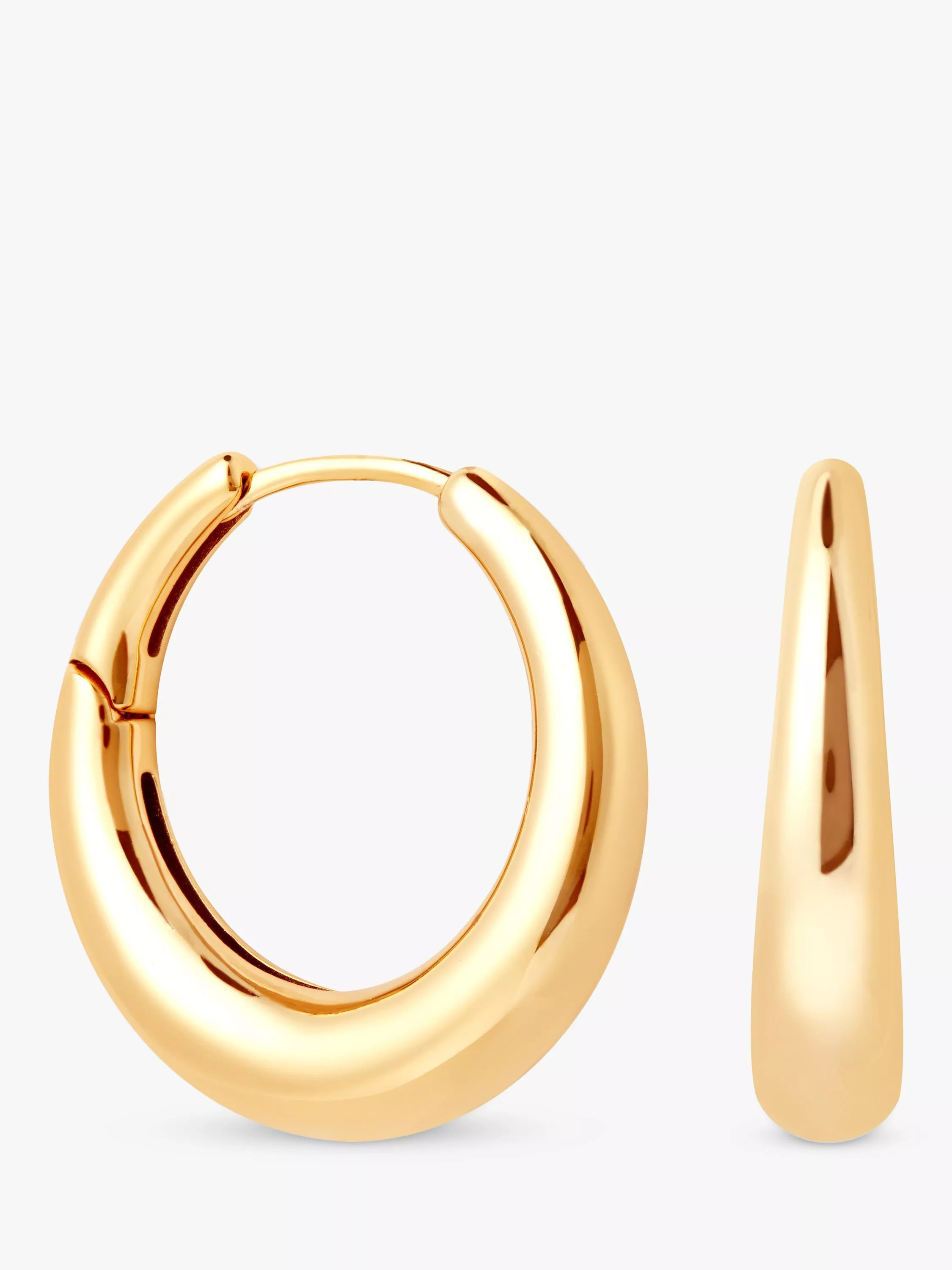 Astrid & Miyu Dome Hoop Earrings, Gold | John Lewis (UK)