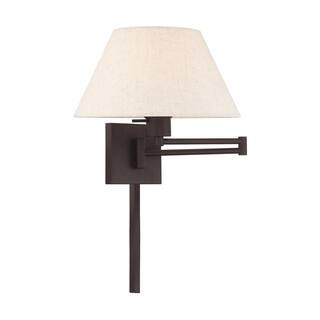 Livex Lighting Swing Arm Wall Lamps 1 Light Bronze Swing Arm Wall Lamp 40038-07 | The Home Depot