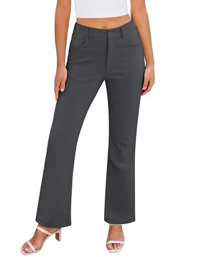 GRAPENT Work Clothes for Women Office Casual Cute Pants for Women Office Clothes for Women 2024 Women's Dress Pants Gray Pants for Women Work Clothes Dark Gray Size Small US Size 4 to Size 6 | Amazon (US)