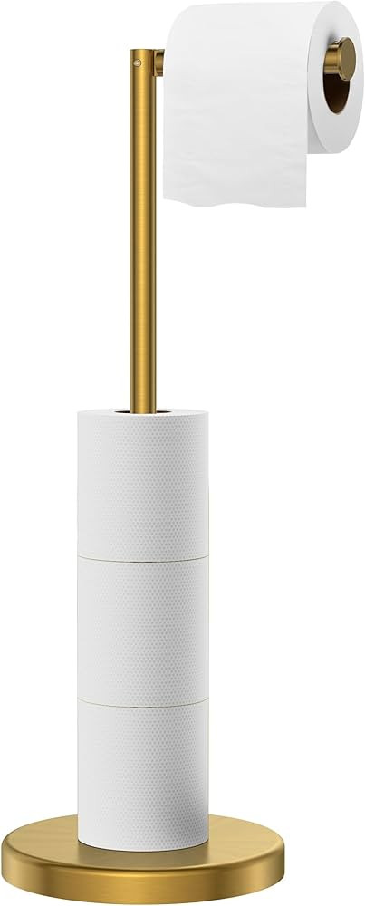 FORIOUS Toilet Paper Holder Stand, Modern Freestanding Tissue Roll Holder for Bathroom, Durable 3... | Amazon (US)
