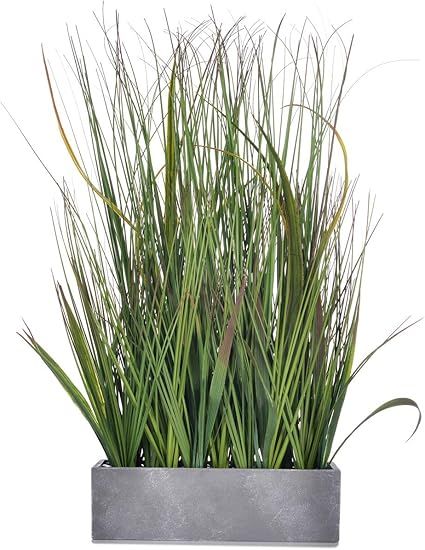 AlphaAcc 20 inch Green PVC Grass Plant in Pot Realistic Looking Fake Sea Grass for Home Office De... | Amazon (US)