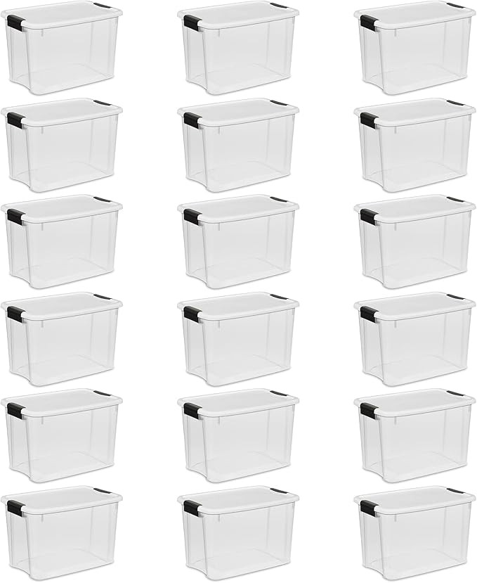 Sterilite 30 Qt Ultra Latch Box, Stackable Storage Bin with Lid, Plastic Container with Heavy Dut... | Amazon (US)