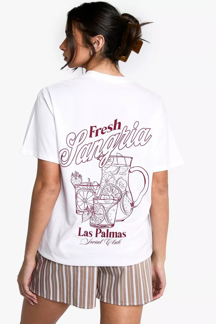 Fresh Sangria Printed Oversizsed T-shirt | Boohoo.com (UK & IE)