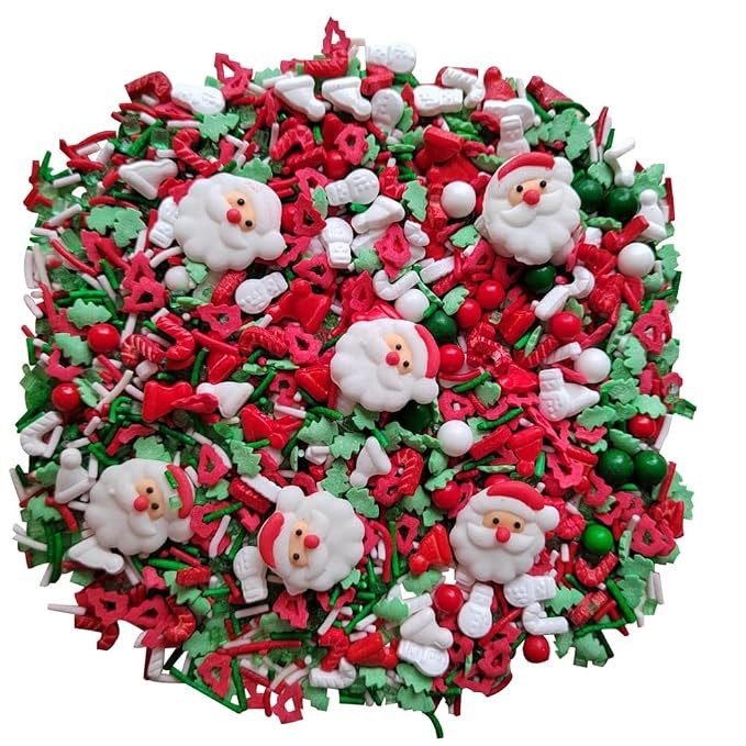 1 Bottle Christmas Sprinkles for Cookie Decorating Cake Toppers Candy Santa Claus Cupcake Topper ... | Amazon (US)