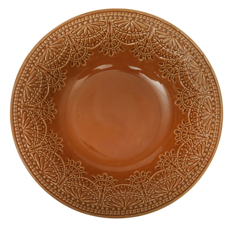The Pioneer Woman Vintage Lace Stoneware Bowl, Caramel | Walmart (US)