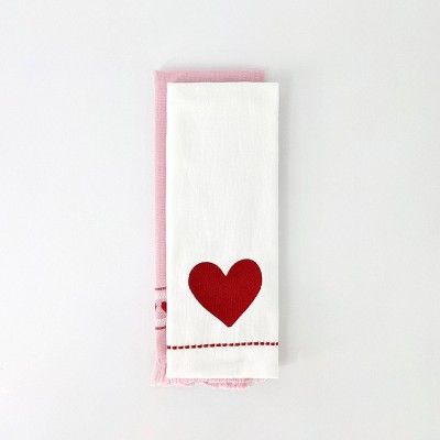 2ct Dish Towels Valentine&#39;s Day Red Hearts - Bullseye&#39;s Playground&#8482; | Target