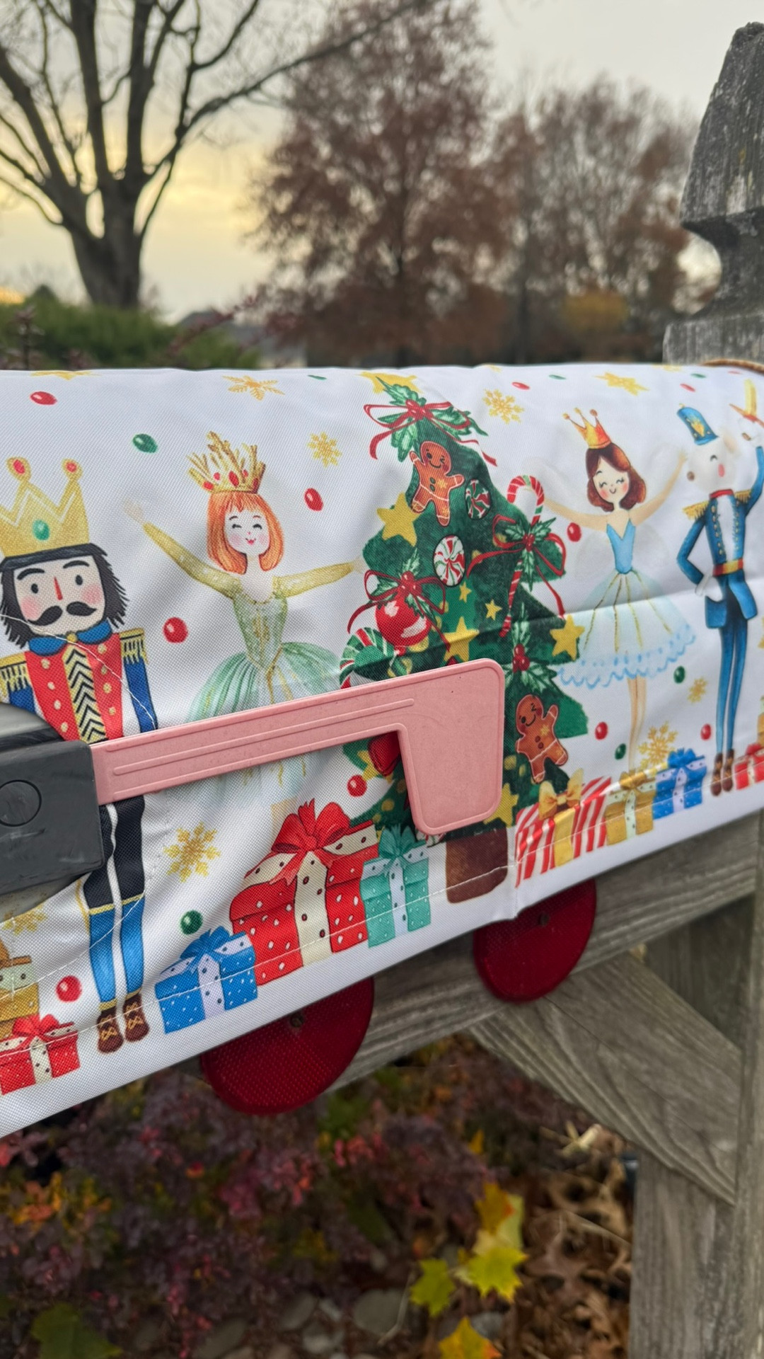 This Christmas mailbox cover is adorable! The Nutcracker-themed design is vibrant, festive, and instantly makes the mailbox stand out. The magnetic backing sticks securely, even in windy weather, and the colors look just as bright in person. Such a cute and easy way to add holiday charm to the yard!

#LTKHome #LTKSeasonal #LTKHoliday