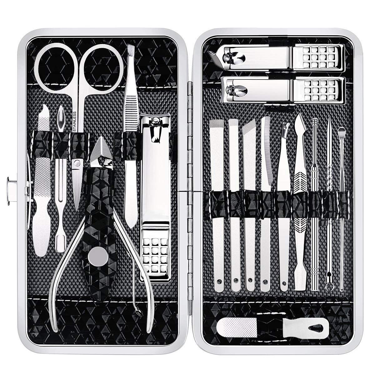 Nail Clippers Set Fingernail and Toenail Clipper Cutters, Manicure Pedicure Kit 18 Pieces Stainle... | Amazon (US)